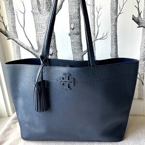 TORY BURCH Navy McGraw Tote